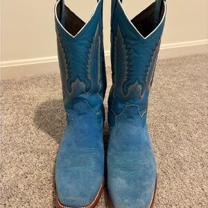 Alfa Western Blue Suede Cowboy Boots